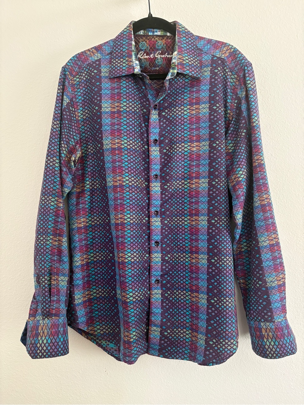 Robert Graham Purple Multi-Color Patterned Pants 100% cotton